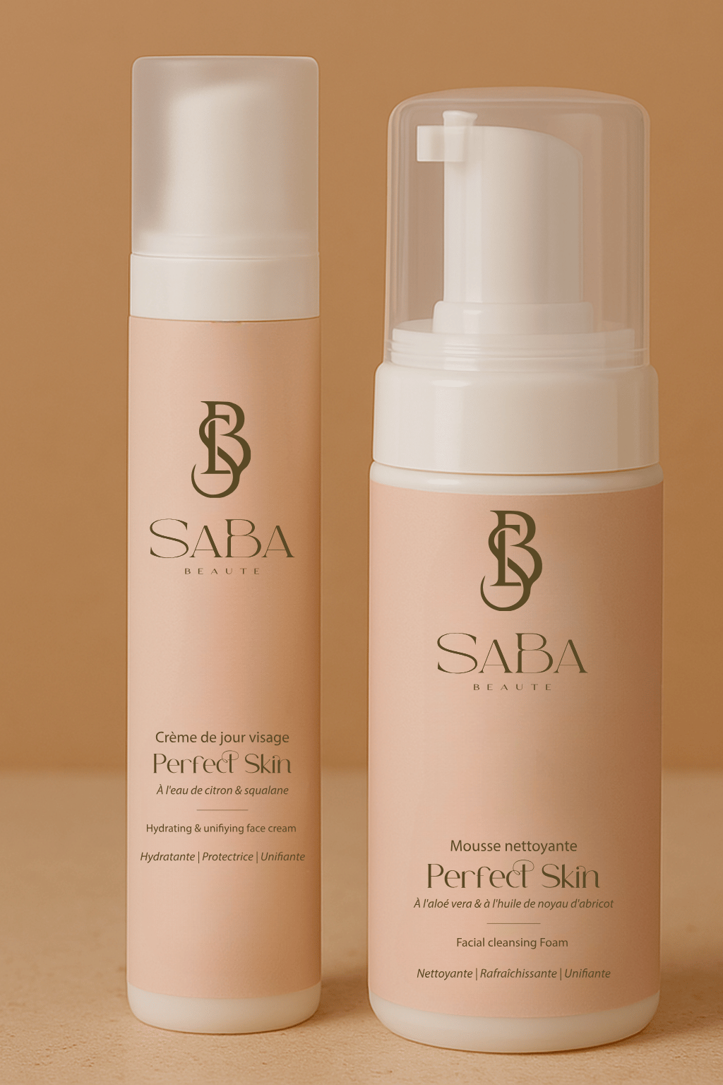 Nos Grands Formats Perfect Skin - Crème de jour et Mousse nettoyante pour une peau hydratée et uniforme.